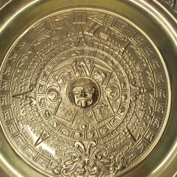 Vintage large brass decorative plate - Picture 3 of 9